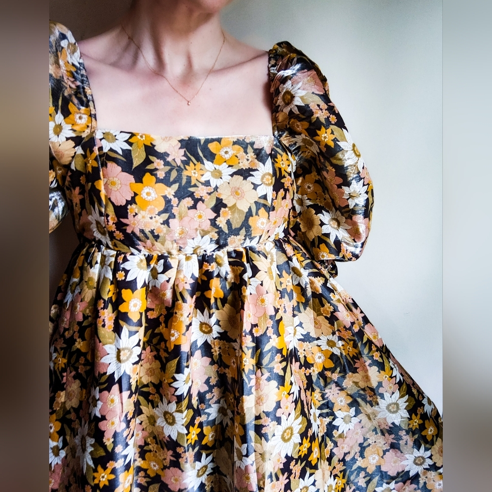 🦋LAST 1🦋 NWT Storia Autumn Floral Baby Doll Mini Dress - Picture 6 of 6